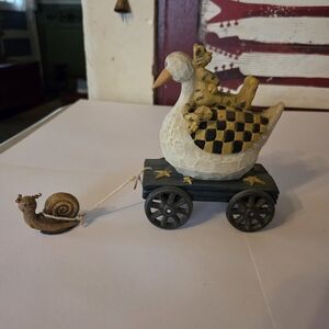 Vintage/Retro Whimsical Goose and Snail Figurine